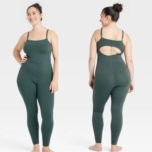 All in Motion Active Bodysuit One-Piece Dark Forest Green
